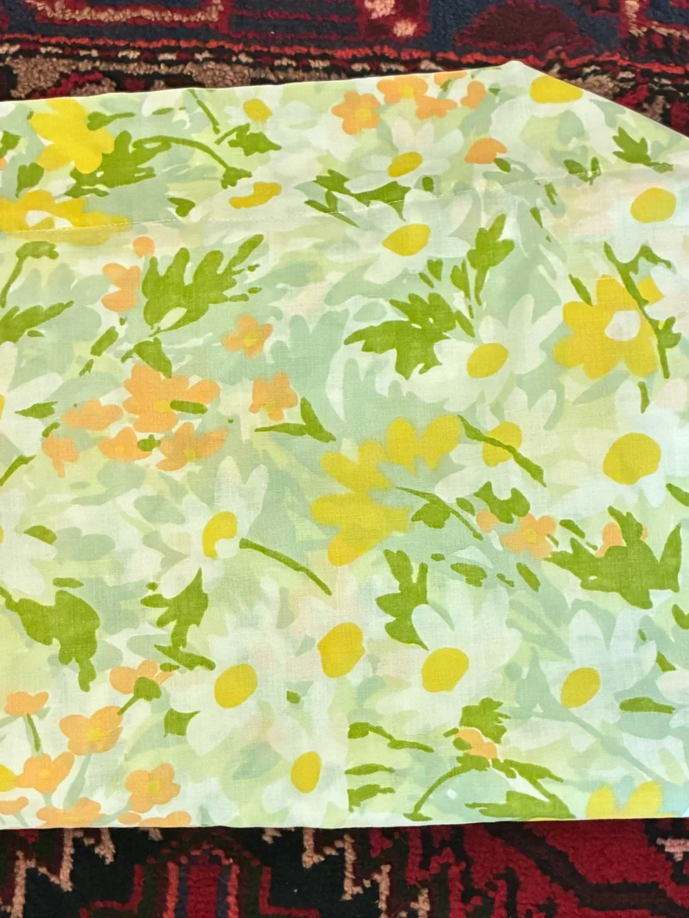 Vintage 70s Montgomery Ward Floral Twin Flat Sheet